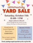 Hope Lutheran Church Community Yard Sale